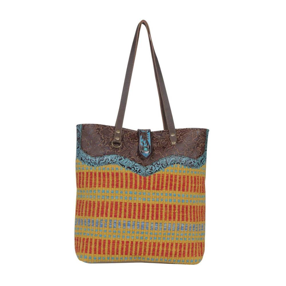 NEW MYRA BAGS women's lemon tree shopping tote bag in multi